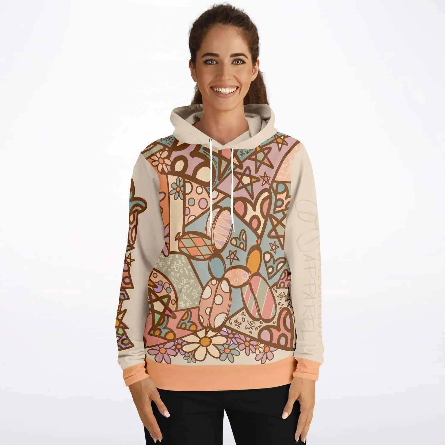 Pastel Patchwork Pup - Premium Hoodie