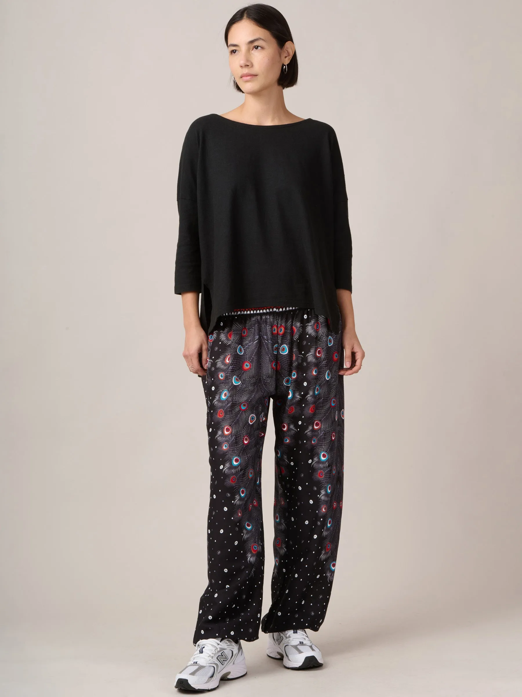 Peacock Feathers Harem Pants - High Crotch