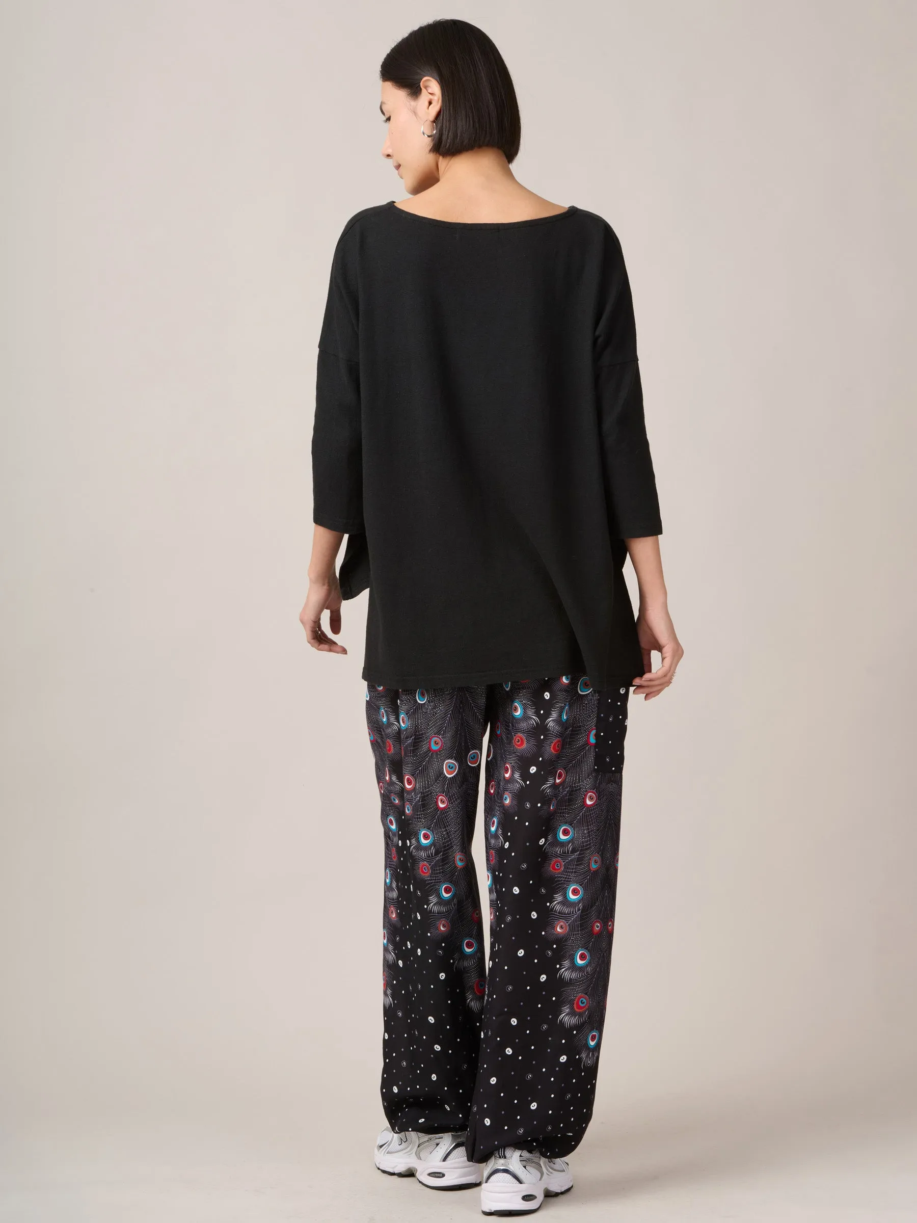 Peacock Feathers Harem Pants - High Crotch