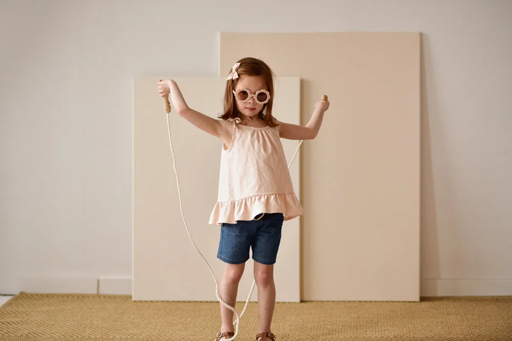 Peplum Top with Straps - Off White