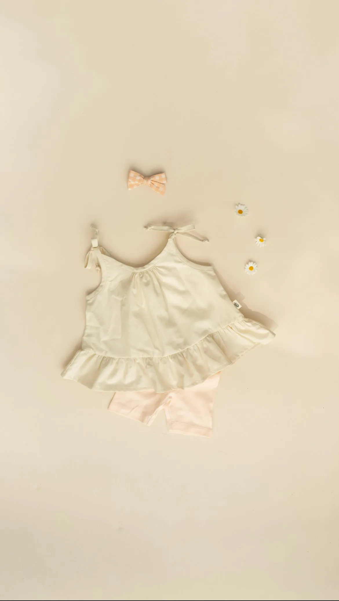 Peplum Top with Straps - Off White