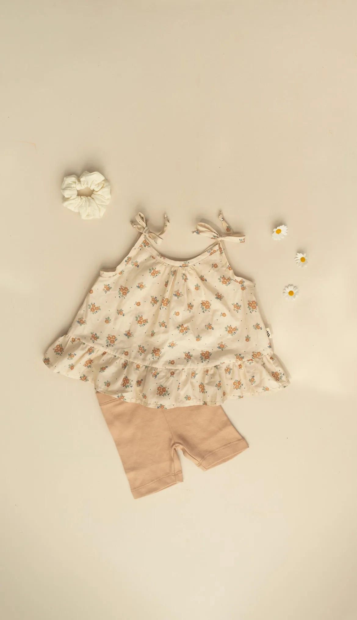 Peplum Top with Straps - Off White