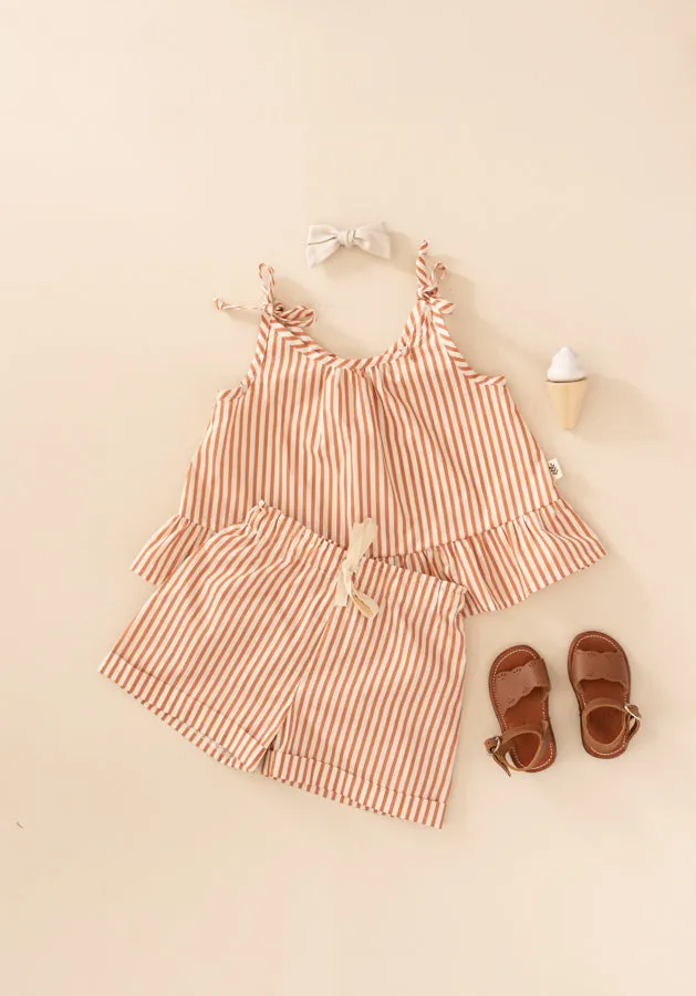 Peplum Top with Straps - Off White