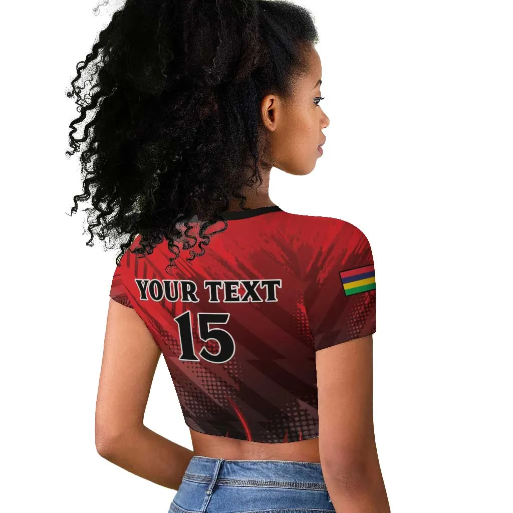 Personalised Mauritius Football Raglan Cropped T shirt Go Les Dodos Go LT15