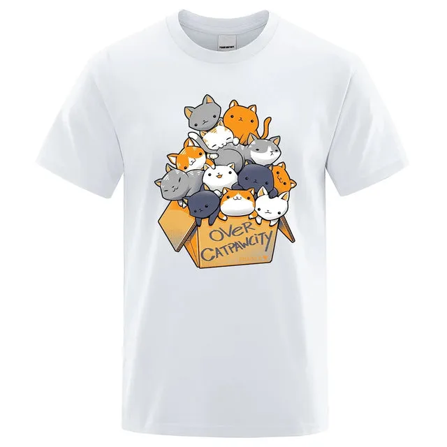 Personality Print T Shirts Many Cats