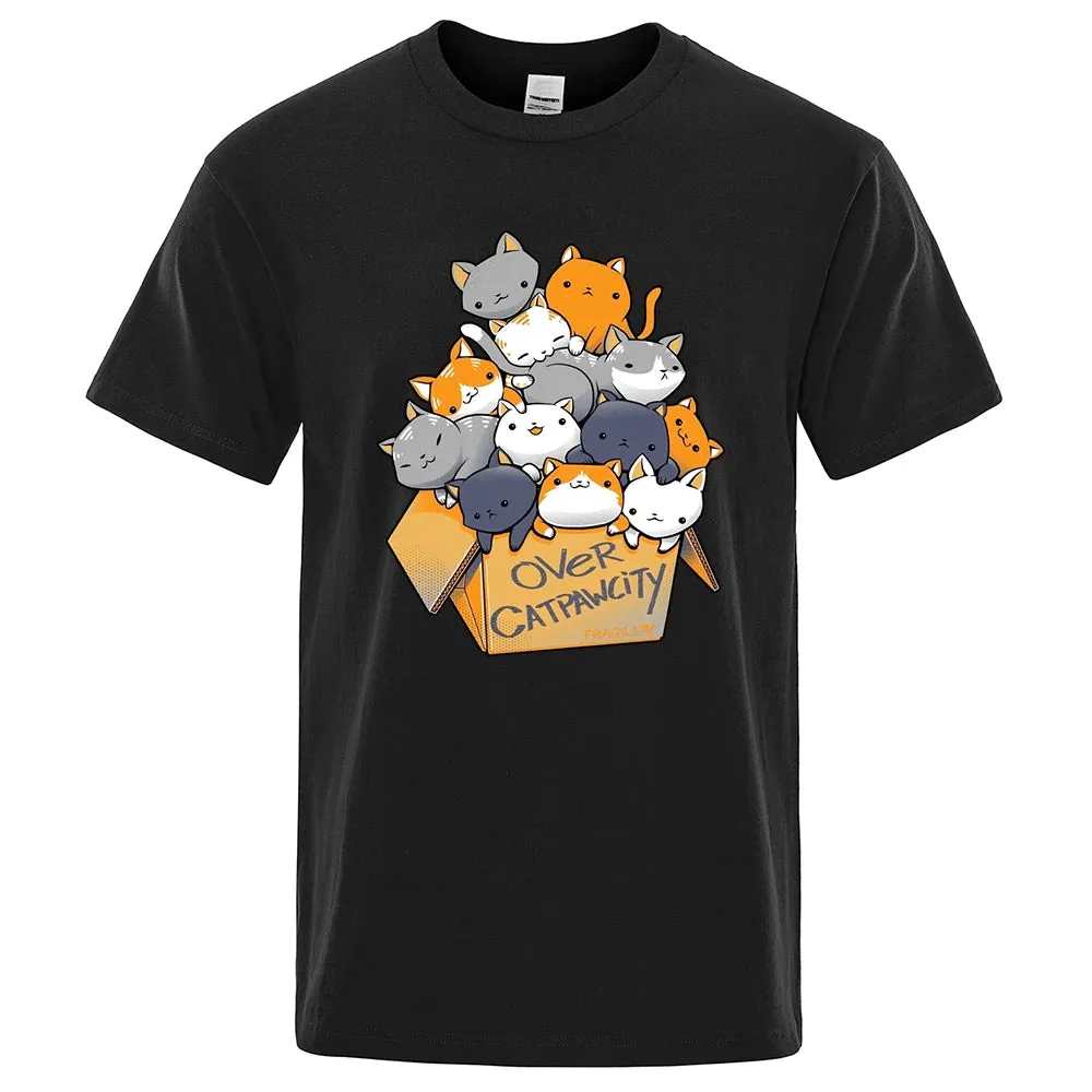 Personality Print T Shirts Many Cats