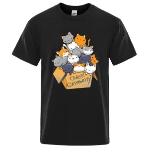 Personality Print T Shirts Many Cats