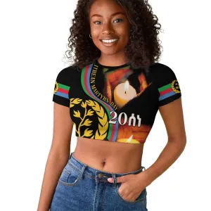 Personalized Afro-Eritrea Maelti Siwuat Raglan Cropped T shirt Candle Vigil Glory To Our Martyrs Eritrea LT9