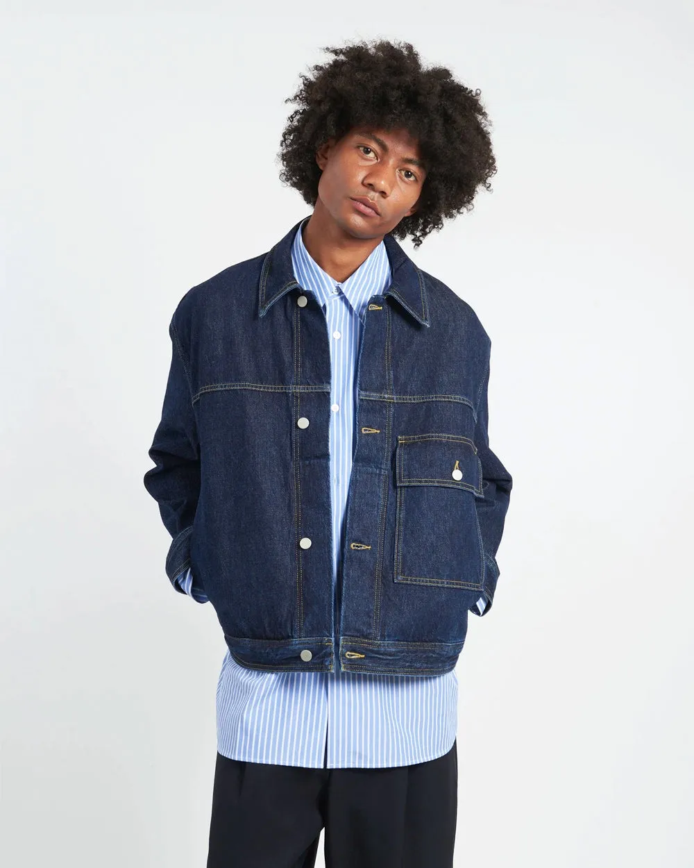 Petar - Patch Pocket Denim Jacket - Blue Black