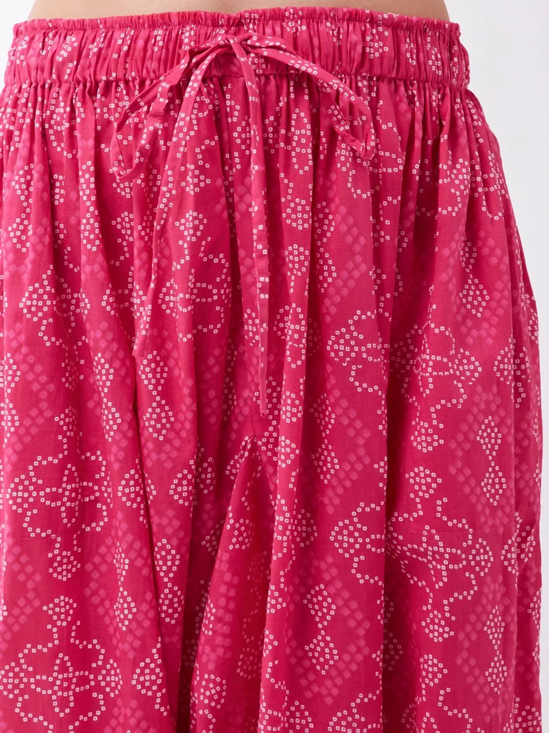 Pink Bandhini Harem Pants