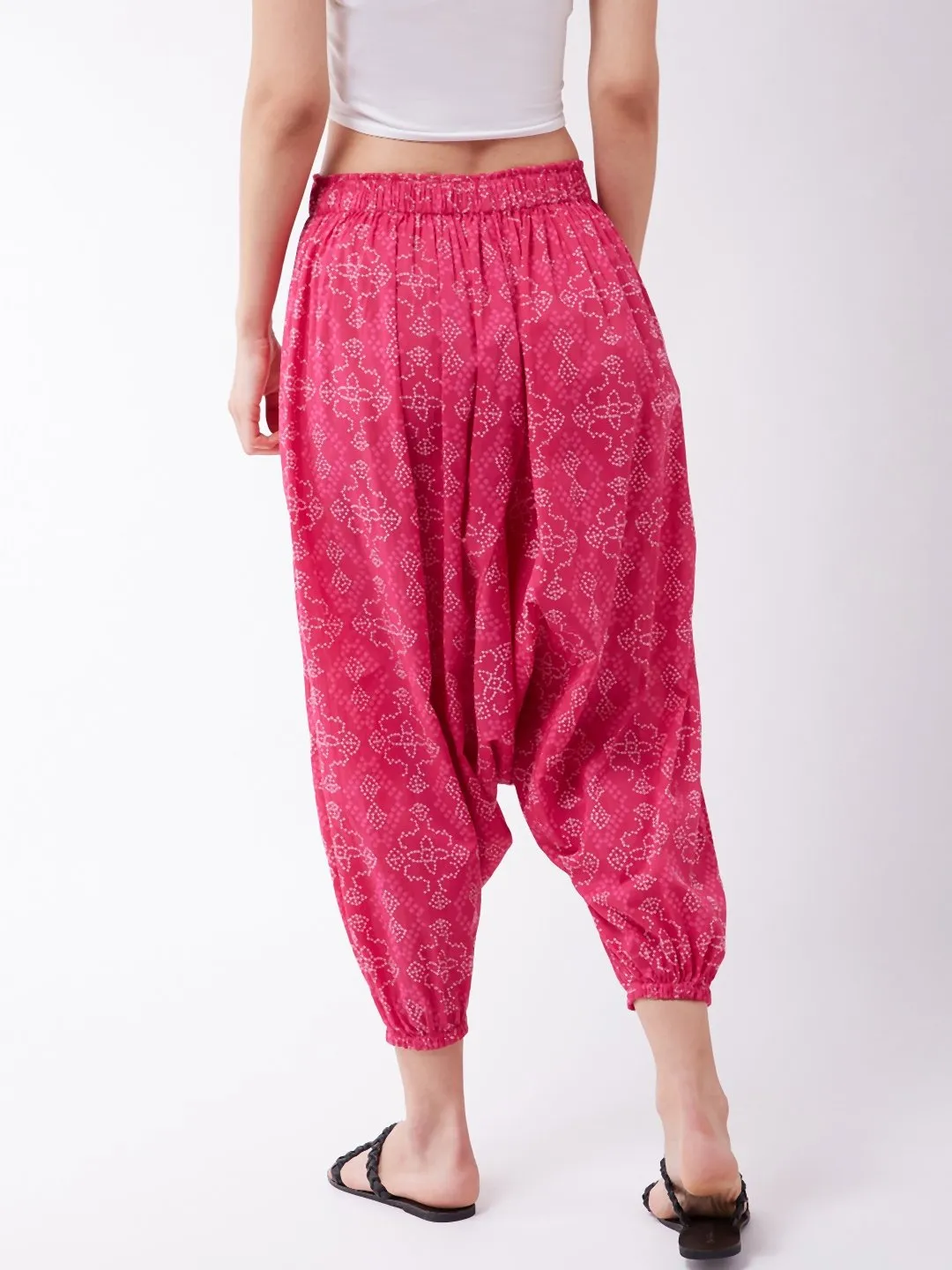 Pink Bandhini Harem Pants