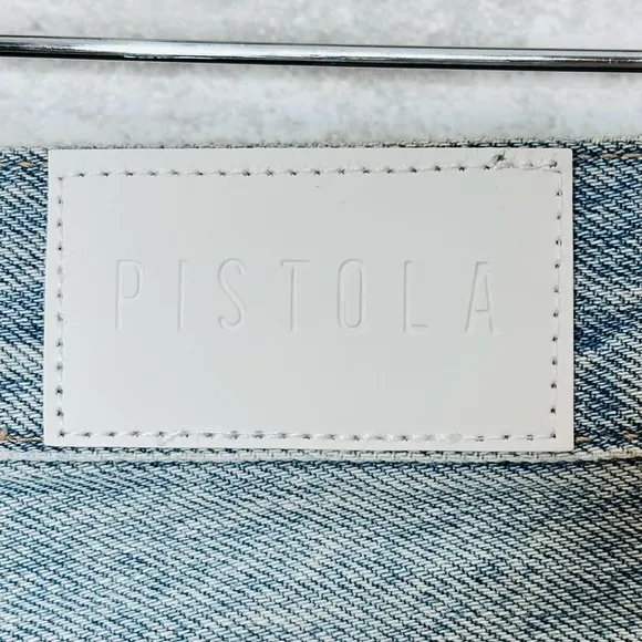 Pistola Skye Denim Mini Skirt Size 24 Raw Hem Brooklyn Wash Cotton NWT