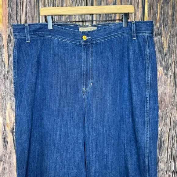 Point Sur J. Crew Wide Leg Raw Hem Denim Jeans Womens size 35