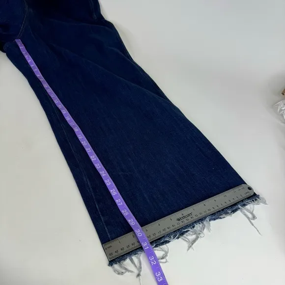 Point Sur J. Crew Wide Leg Raw Hem Denim Jeans Womens size 35