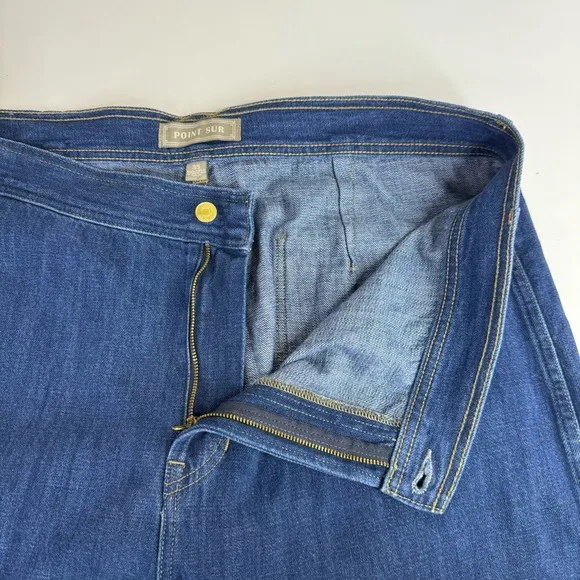 Point Sur J. Crew Wide Leg Raw Hem Denim Jeans Womens size 35