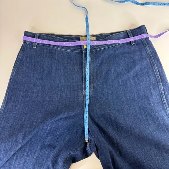Point Sur J. Crew Wide Leg Raw Hem Denim Jeans Womens size 35