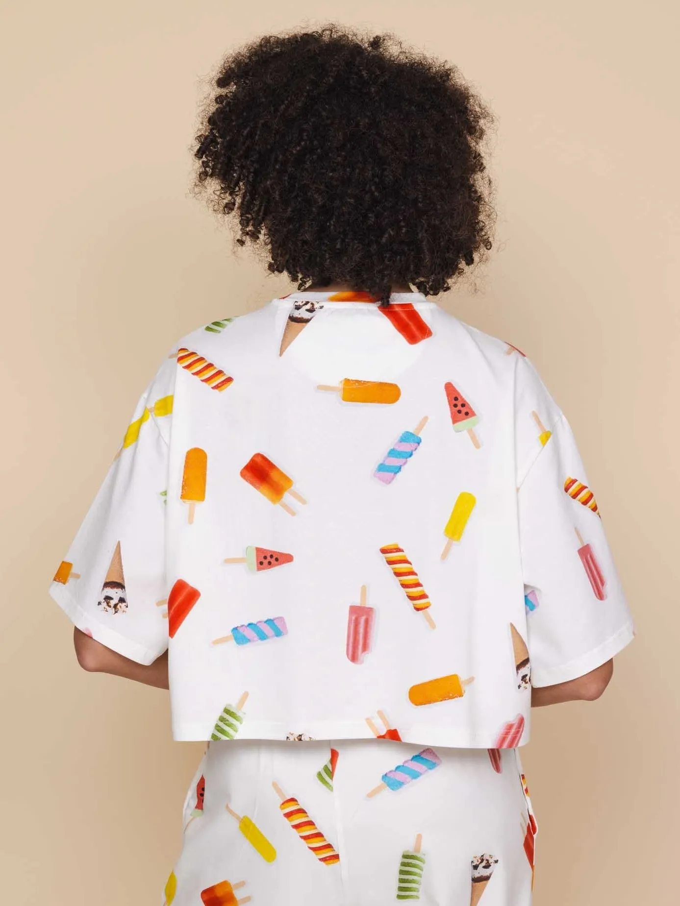 Popsicles Cropped T-shirt en Shorts set Dames