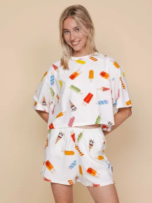 Popsicles Cropped T-shirt en Shorts set Dames