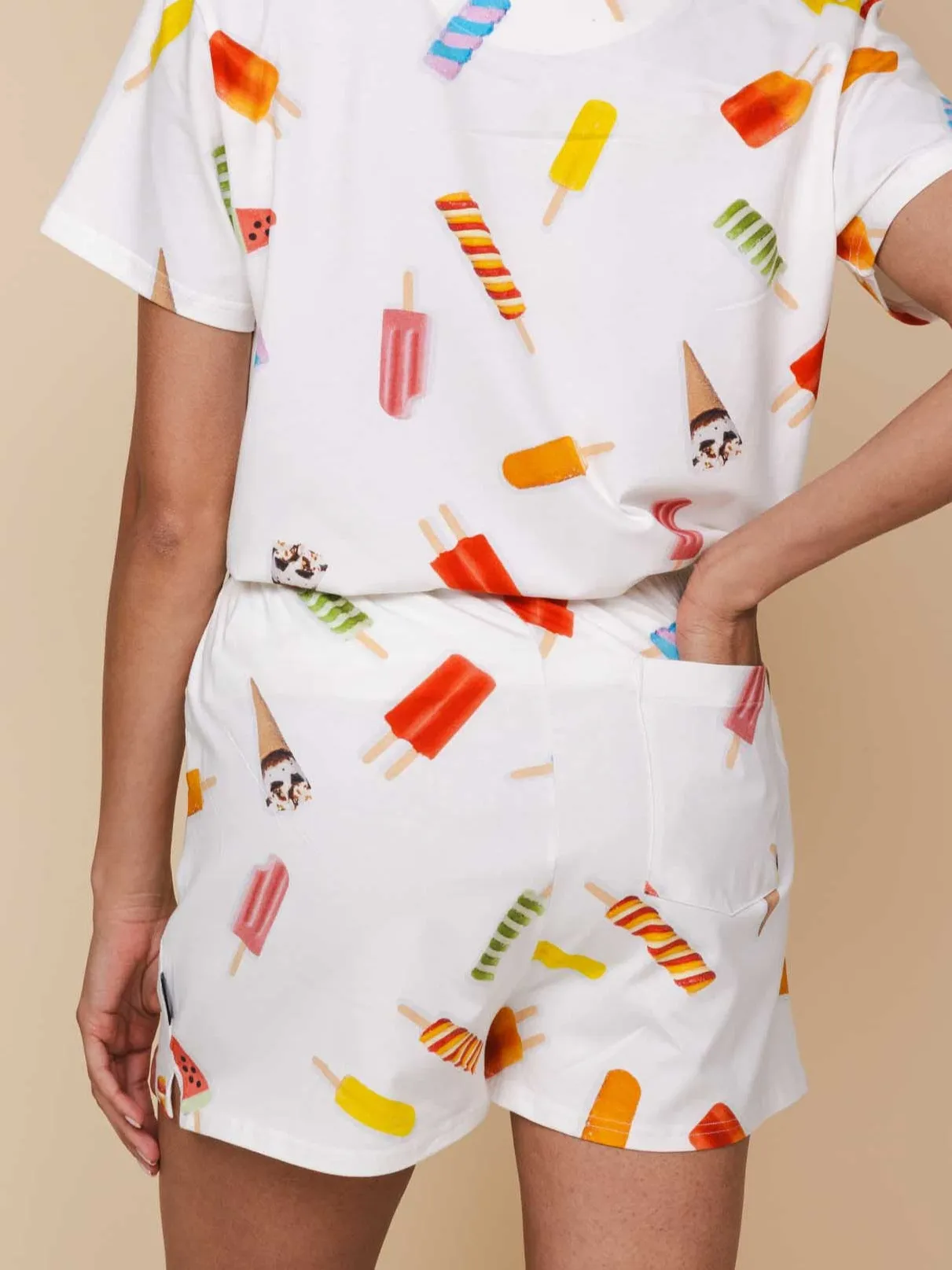 Popsicles Cropped T-shirt en Shorts set Dames