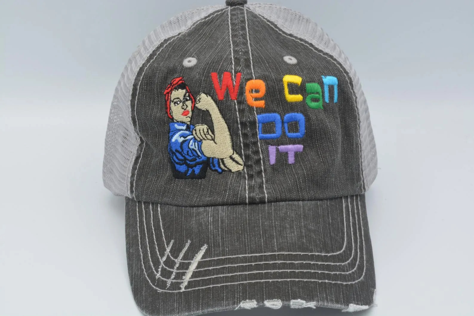 Pride Rainbow Rosie The Riveter Trucker Hat
