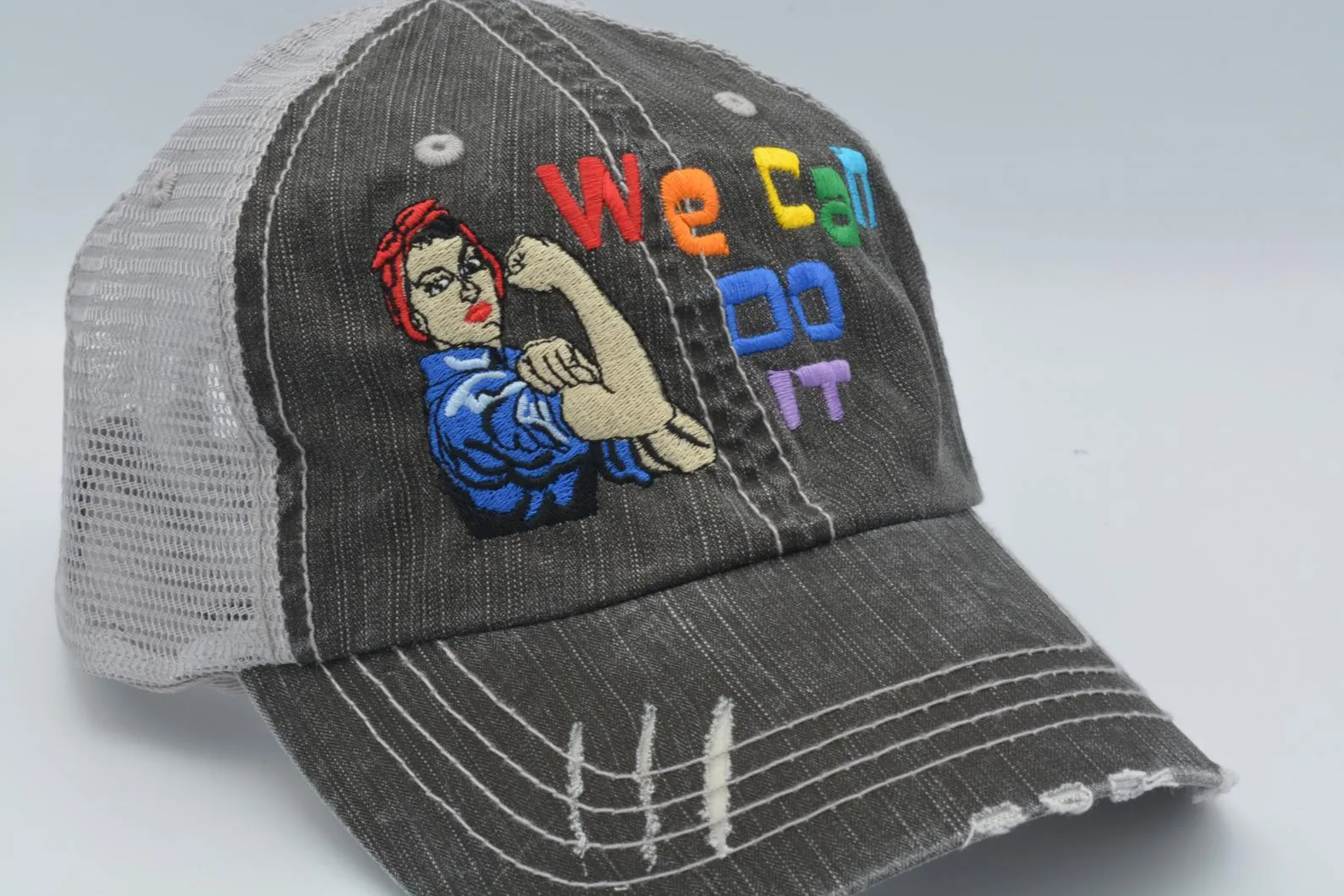 Pride Rainbow Rosie The Riveter Trucker Hat