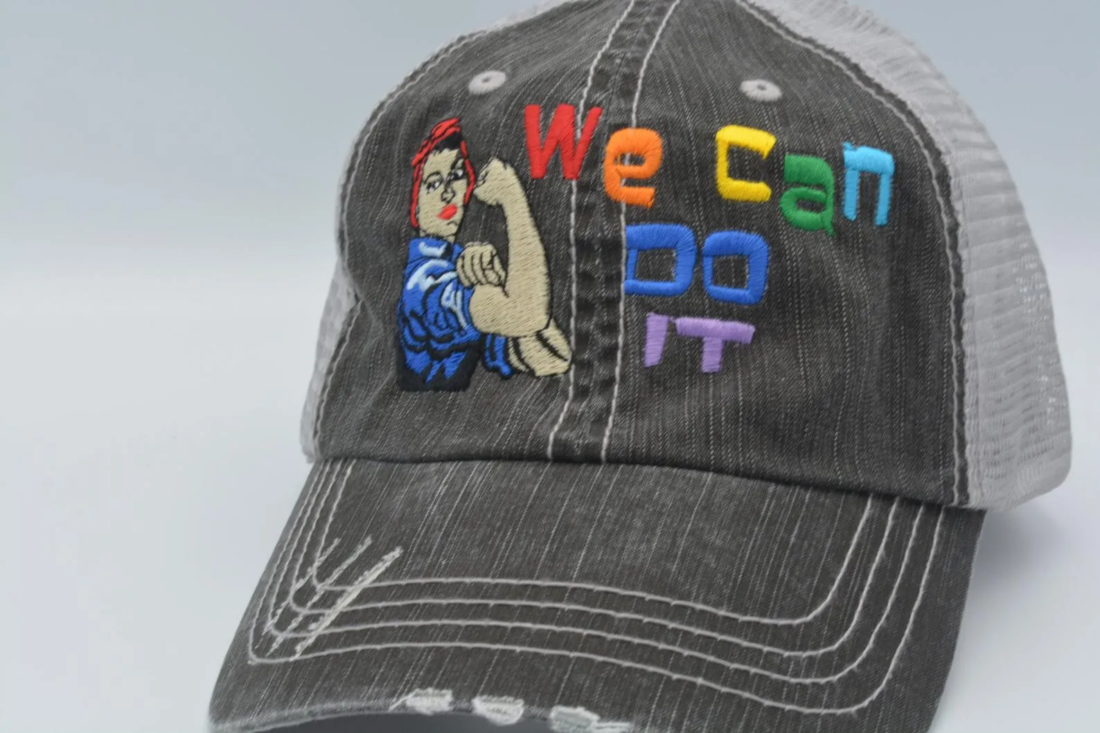 Pride Rainbow Rosie The Riveter Trucker Hat