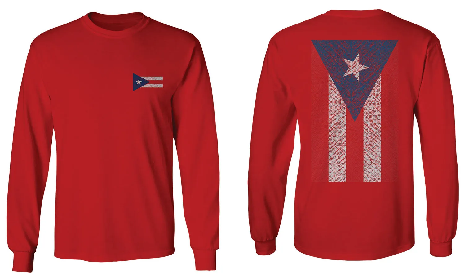 Puerto Rico Flag Boricua Rican Nuyorican Front and Back mens Long sleeve t shirt