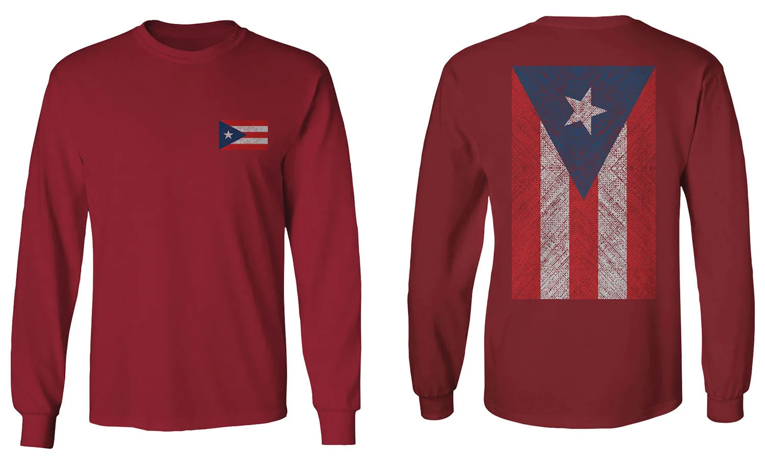 Puerto Rico Flag Boricua Rican Nuyorican Front and Back mens Long sleeve t shirt