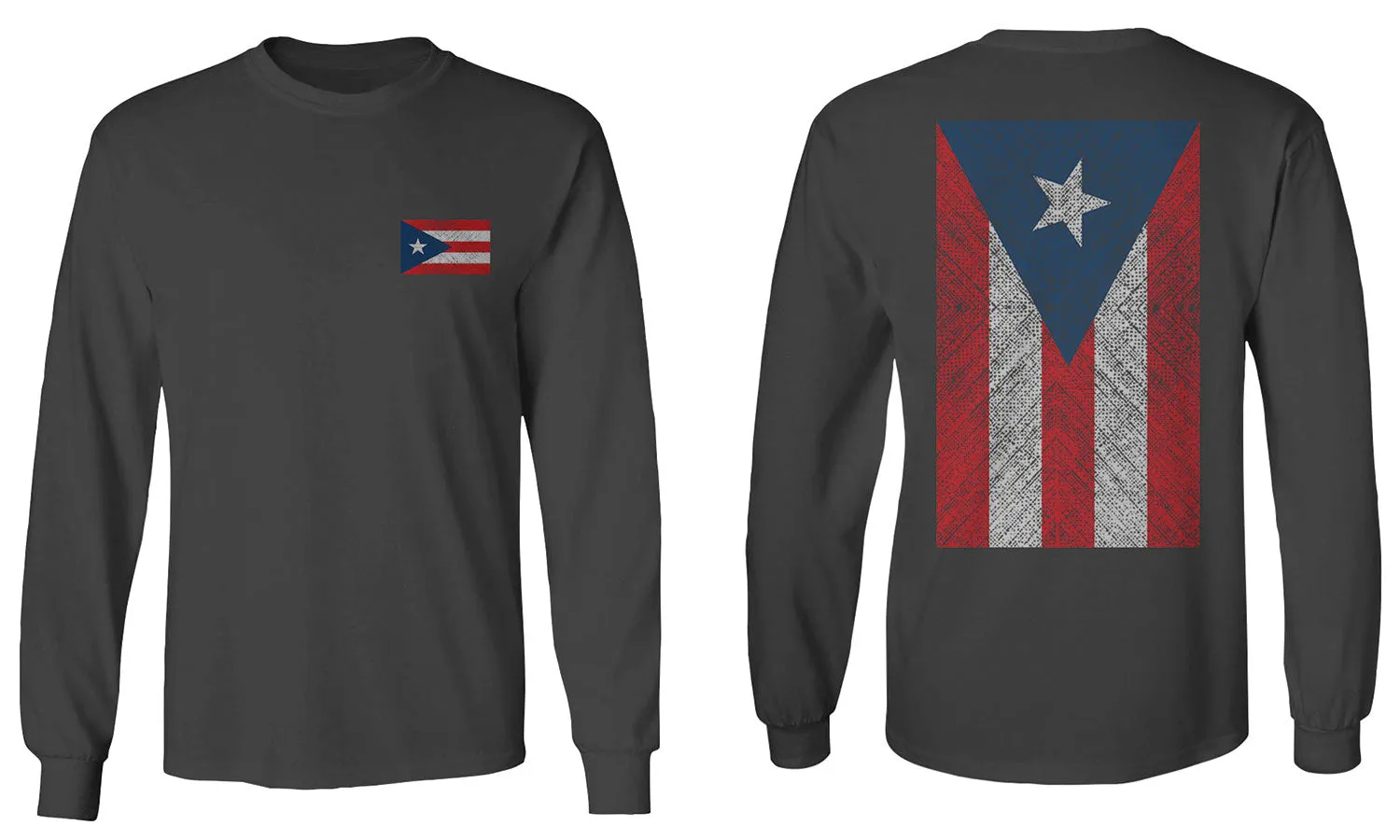 Puerto Rico Flag Boricua Rican Nuyorican Front and Back mens Long sleeve t shirt