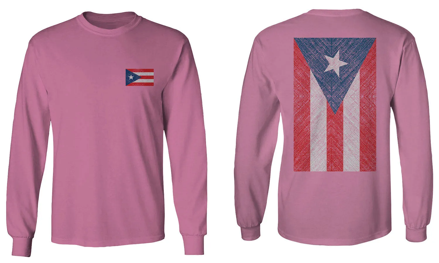 Puerto Rico Flag Boricua Rican Nuyorican Front and Back mens Long sleeve t shirt