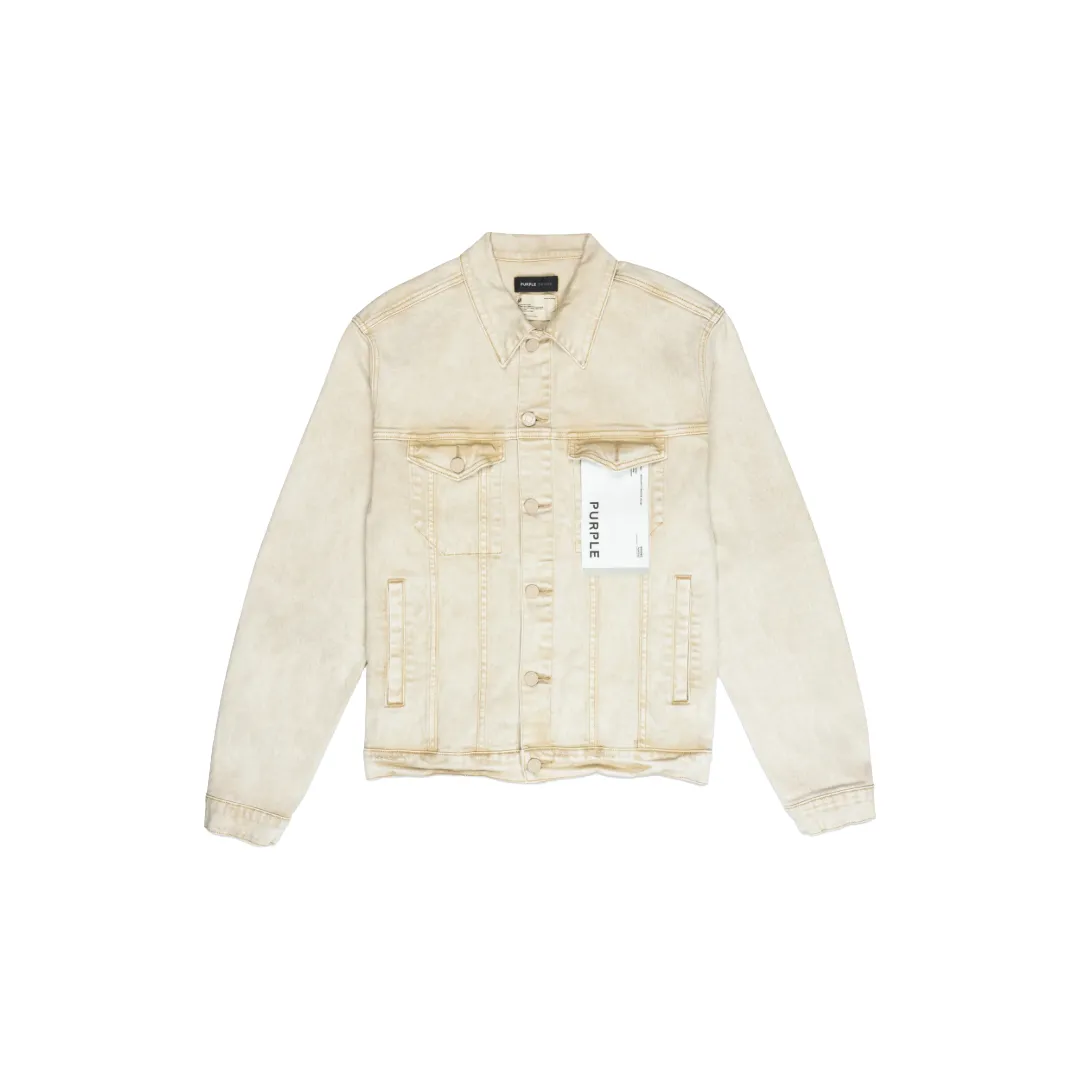PURPLE BRAND EMBOSS HEAVYWEIGHT TRUCKER JACKET KHAKI