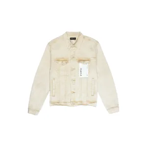 PURPLE BRAND EMBOSS HEAVYWEIGHT TRUCKER JACKET KHAKI