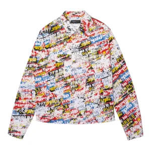 PURPLE BRAND STICKERS TRUCKER JACKET