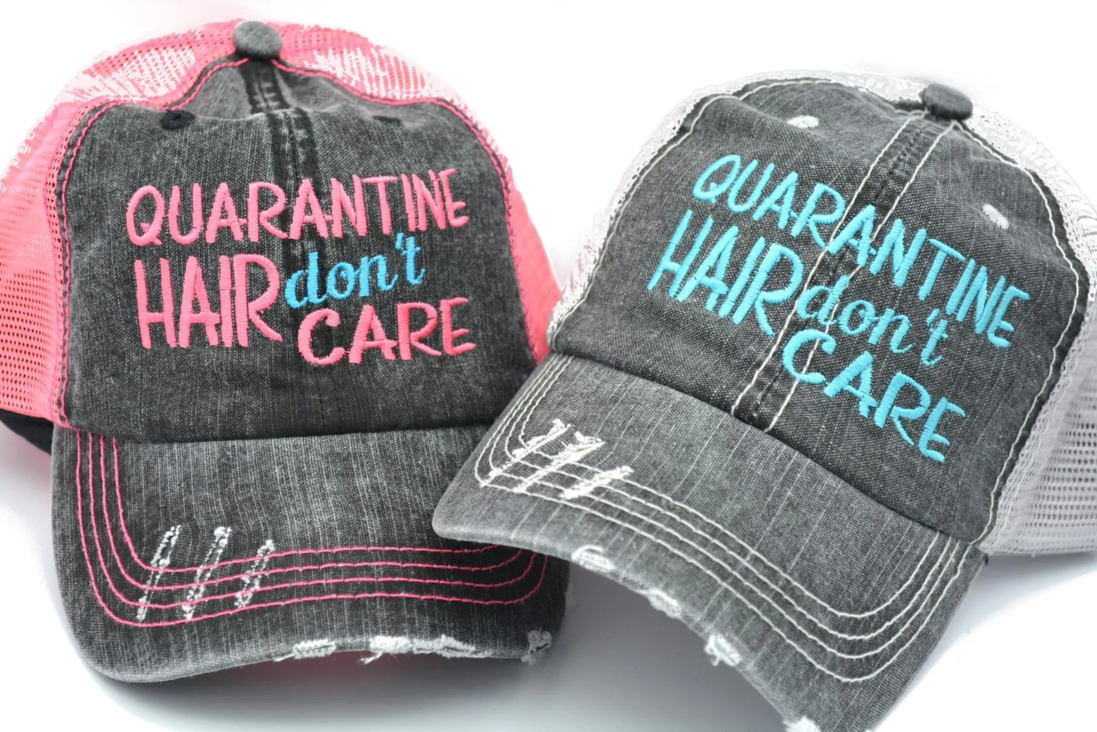 Quarantine Hair Don't Care Trucker Hat