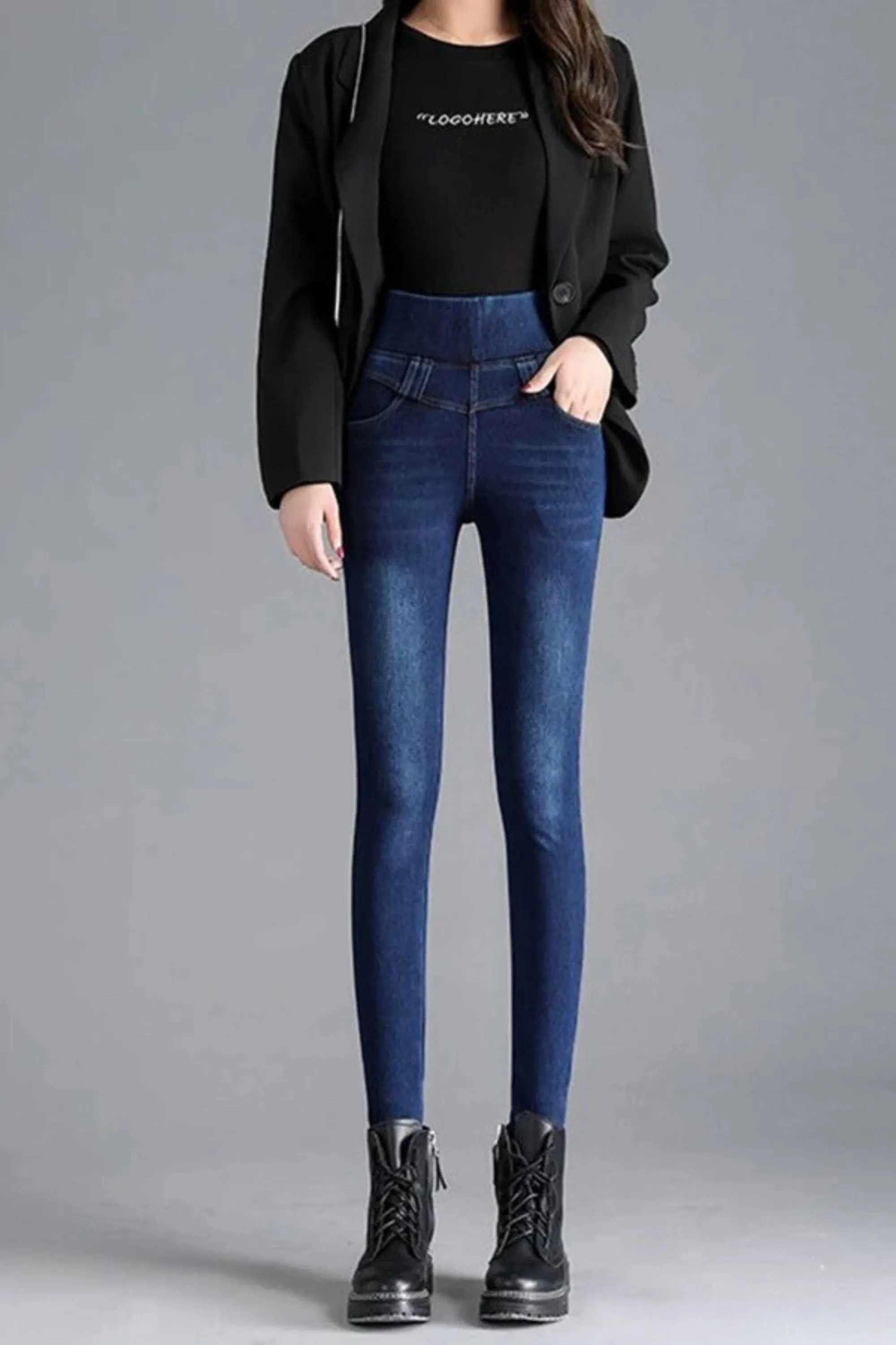 Quincy - Vintage-Jeans mit hoher dehnbarer Taille