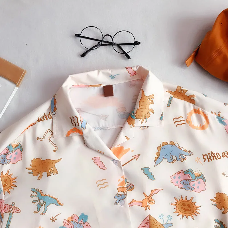 "LITTLE DINOSAUR PRINTING" SHORT SLEEVE SHIRT S031404
