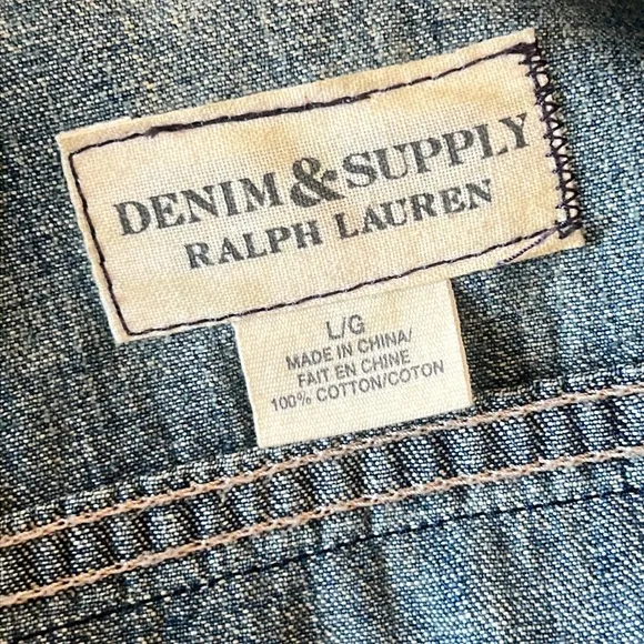 Ralph Lauren Denim Jacket with Blue Paisley Patchwork Design