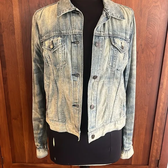 Ralph Lauren Denim Jacket with Blue Paisley Patchwork Design