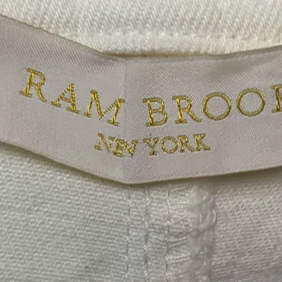 Ramy Brook Tweed Panel white denim mini skort skirt  raw hem sz 8