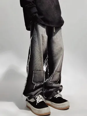 Raw Edge Distressed Jeans