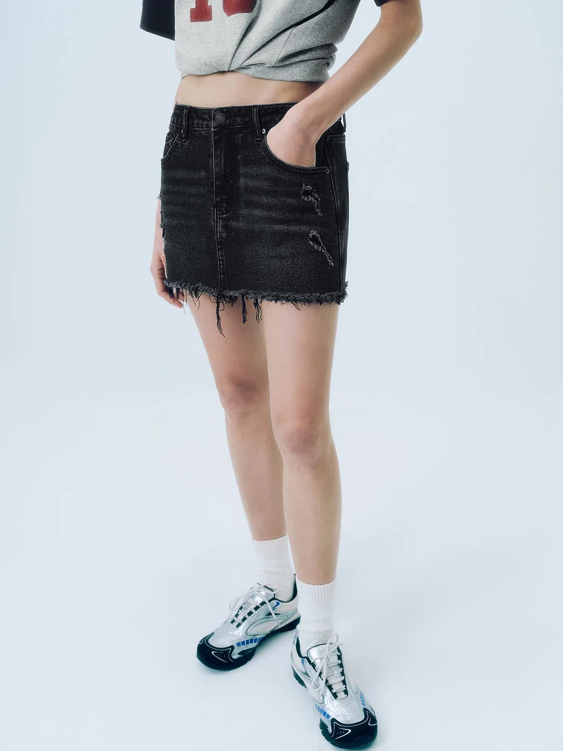 Raw Hem Denim Shorts