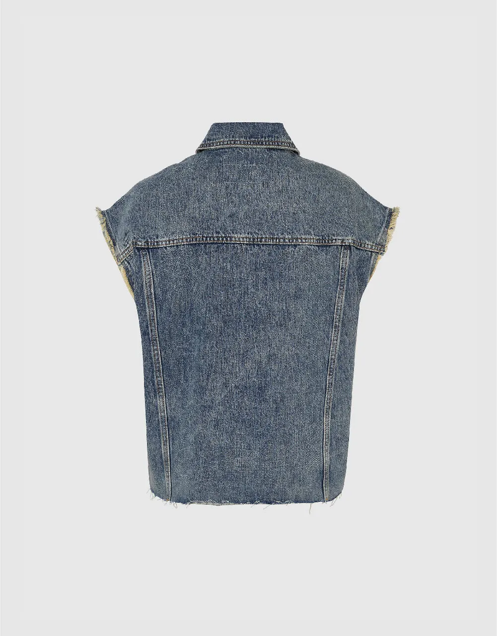 Raw Hem Denim Waistcoat