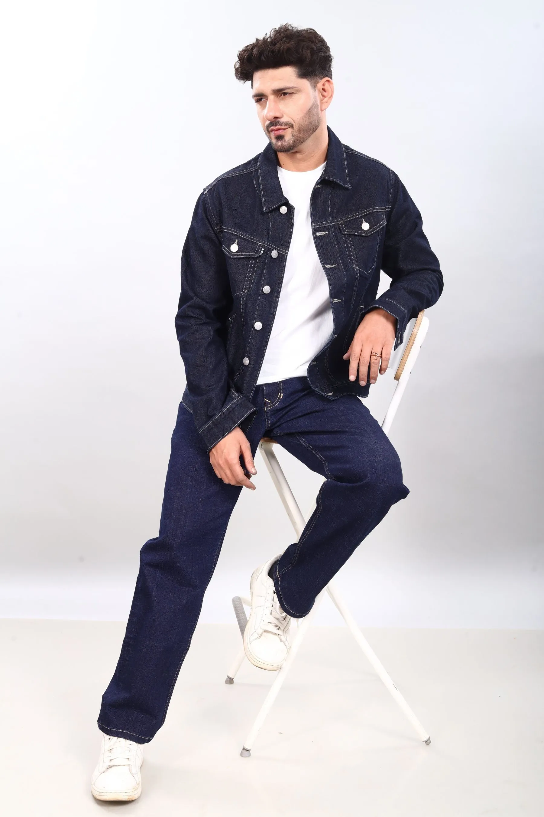 Raw Indigo Denim Trucker Jacket