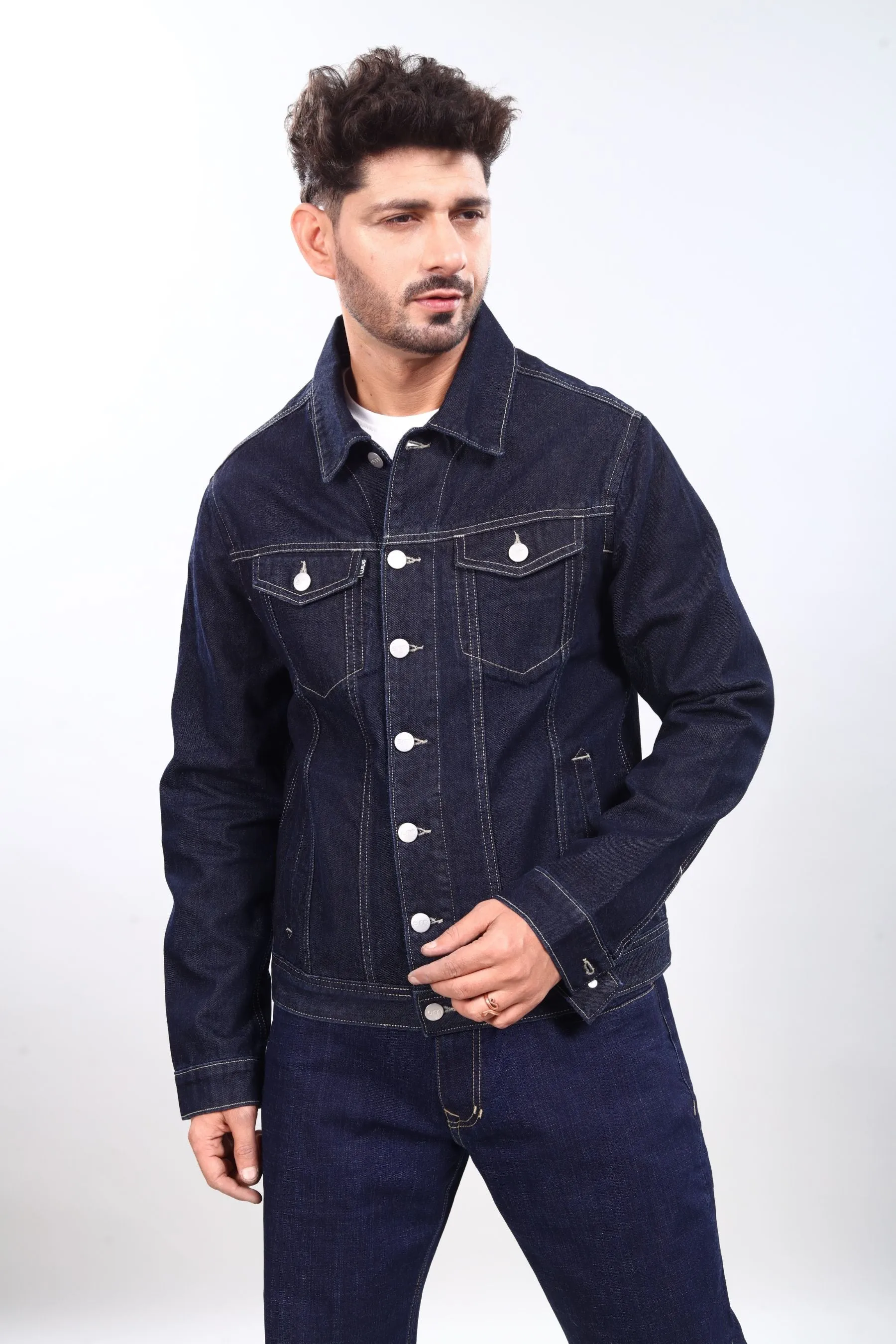 Raw Indigo Denim Trucker Jacket