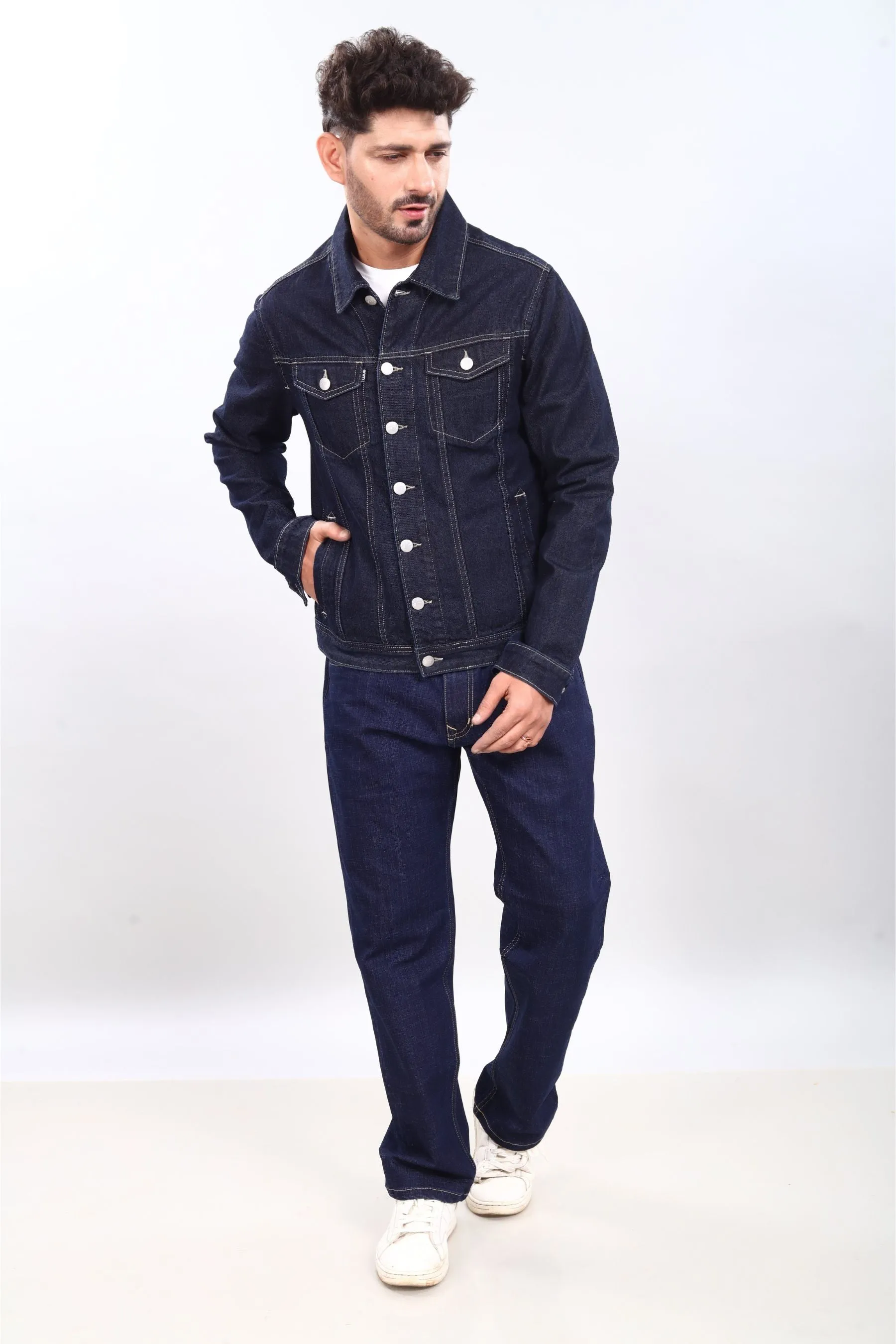 Raw Indigo Denim Trucker Jacket