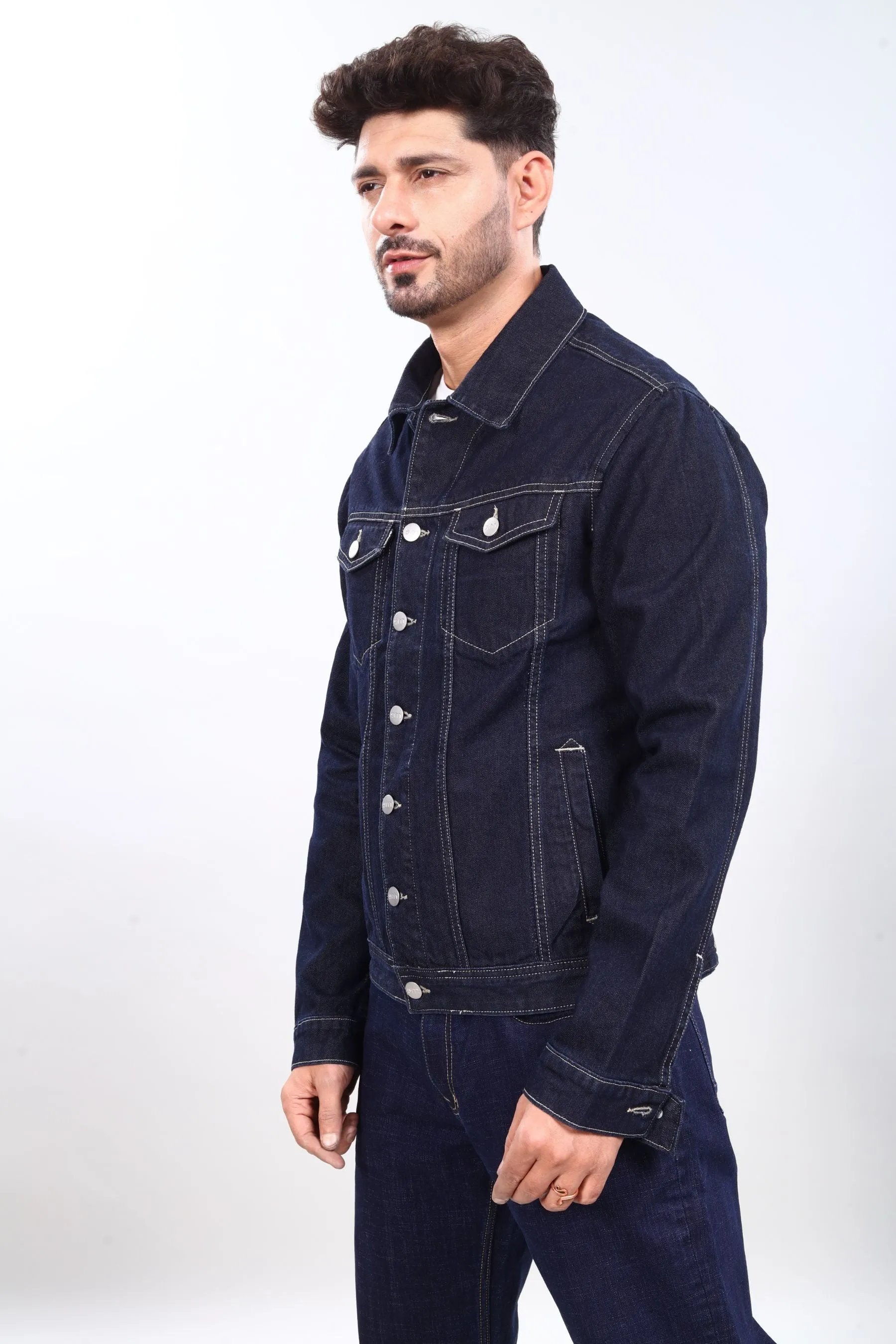 Raw Indigo Denim Trucker Jacket