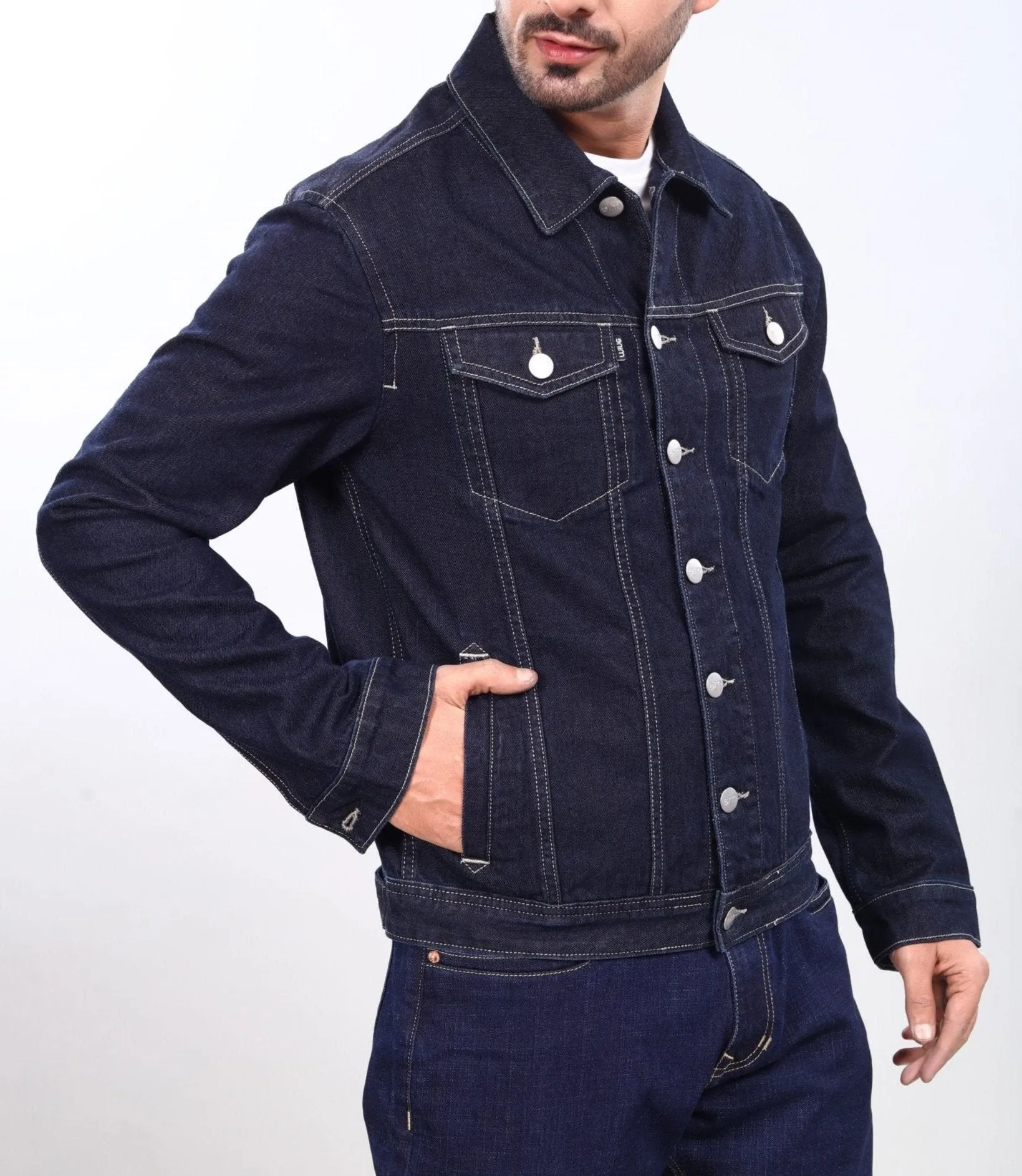 Raw Indigo Denim Trucker Jacket