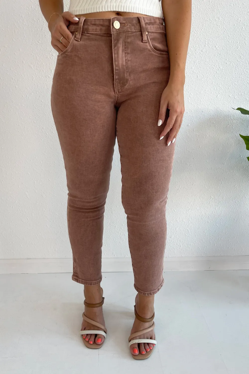 Reese High Rise Ankle Straight Regular Hem