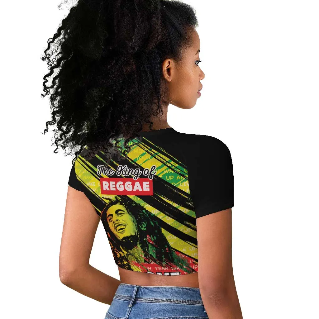 Reggae Legend Raglan Cropped T shirt Love The Life You Live Live The Life You Love LT05