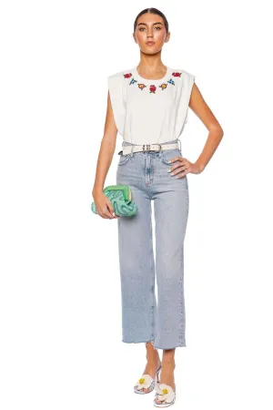 Ren Wide Leg Crop Fray Jean